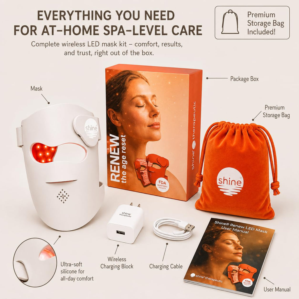 RENEW™ by Shine® LED Face Mask | 9 Light Modes Powered by DeepBio™ - Off-White Color