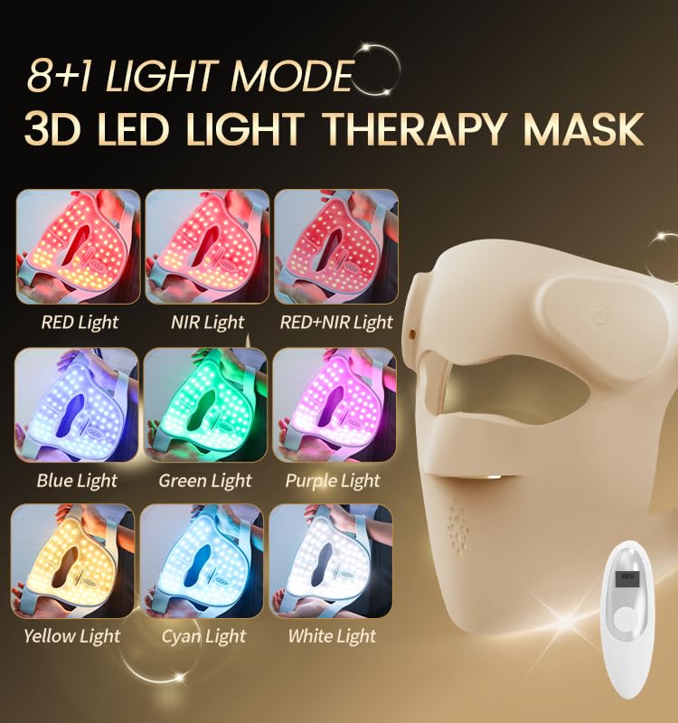RENEW Red LED (not laser) Light Therapy Mask - Off-White Color
