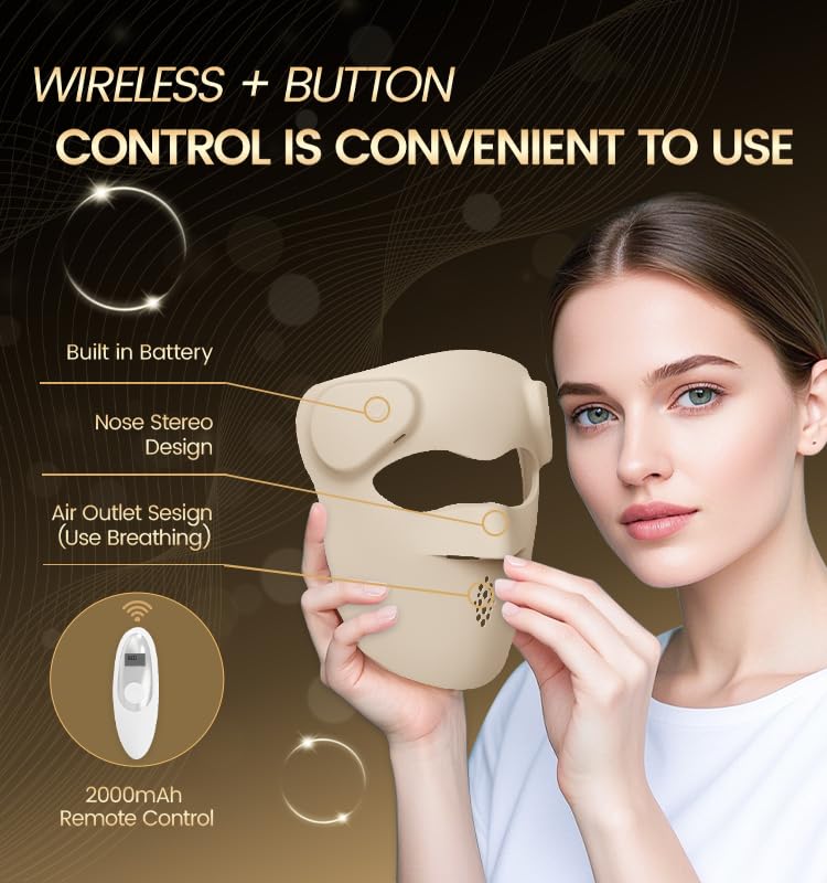 RENEW Red LED (not laser) Light Therapy Mask - Off-White Color