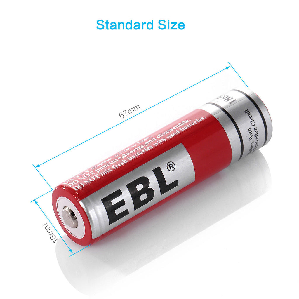 Rechargeable Battery EBL - 18650 Lithium-Ion Rechargeable Battery 3000mAh 3.7V, 1 Pack - Recommended for Tendlite®